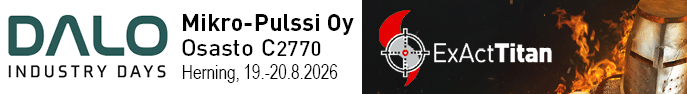 Mikro-Pulssin osaston mainosbanneri DALO-messuille 2026.