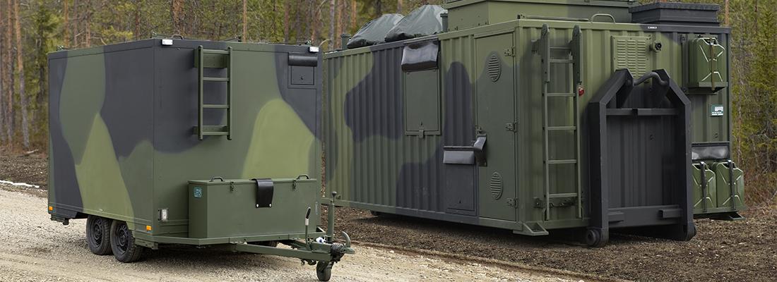 Two military containers.